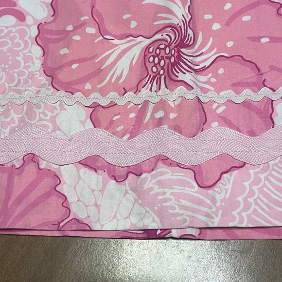 Vintage Lilly Pulitzer White Label Pink Hibiscus Floral A-Line Mini Skirt 4 - Picture 3 of 7